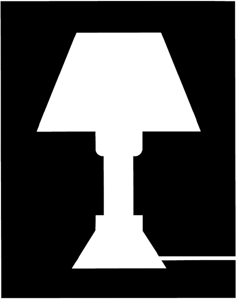 Table lamp in reverse silhouette vinyl decal. Customize on line. Electricians Lamps Lighting 031-0068